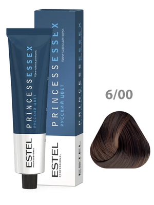 Крем-краска ESTEL PRINCESS ESSEX 6/00 темно-русый для седины 60 мл + оксид 6% 60мл