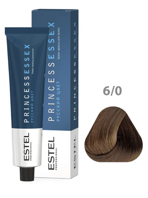 Крем-краска ESTEL PRINCESS ESSEX 6/0 темно-русый 60 мл + оксид 6% 60мл