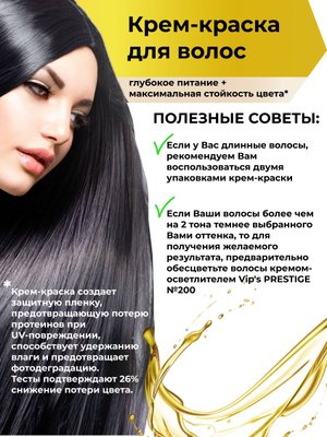 Крем-краска для волос Vip's PRESTIGE 205 Натуральный русый, интенсивное питание с липидным комплексом