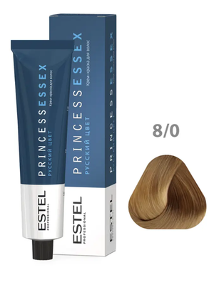Крем-краска ESTEL PRINCESS ESSEX 8/0 светло-русый 60 мл + оксид 6% 60мл