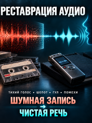 Реставрация аудио: очистка диктофонных записей, усиление голоса