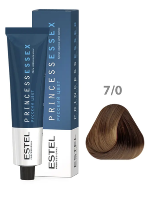 Крем-краска ESTEL PRINCESS ESSEX 7/0 средне-русый 60 мл + оксид 6% 60мл