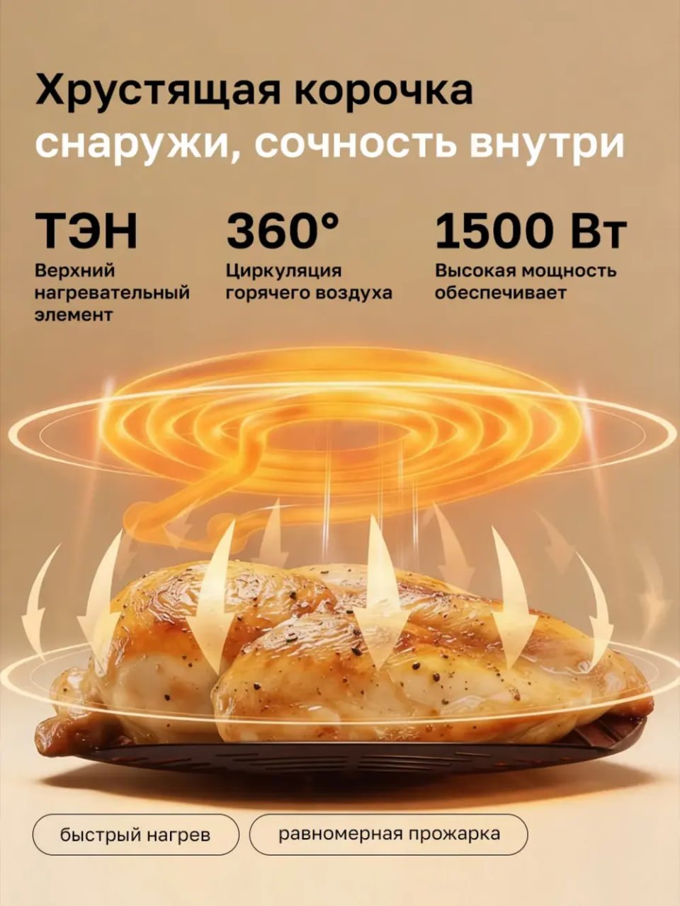 Аэрогриль электрический для дома с решеткой 5 литров Vitek VT-AF4001 купить на CrossVill